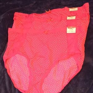 Cacique Vibrant Red Polka Dot Briefs